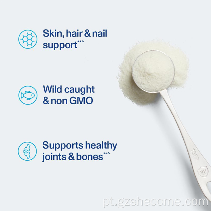 Supplemento de colágeno marinho em pó de colágeno marinho